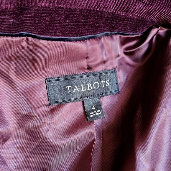 Talbots women's corduroy blazer in Plum. Size 4 - Picture 9 of 10